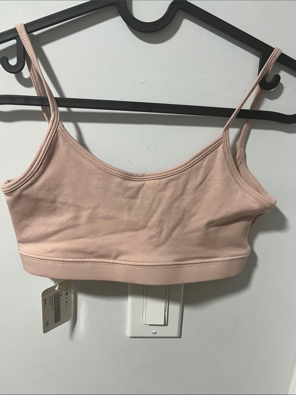 Hoodies Everyday Lightweight Crop Bralette in Light Blush XS